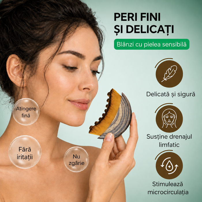 Perii fini fac drenajul blând, fără să tragă sau să zgârie — sigur chiar și pe pielea sensibilă.