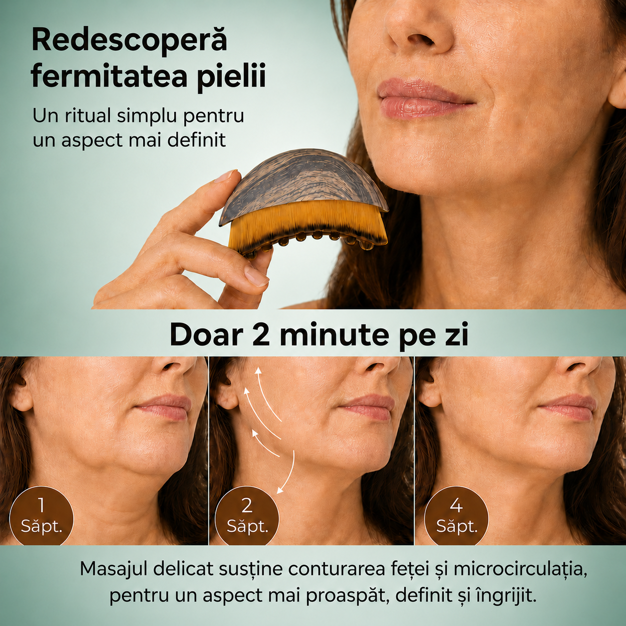 Perie ProLift + Cutie de depozitare - Masaj, drenaj și contur facial într-un singur ritual