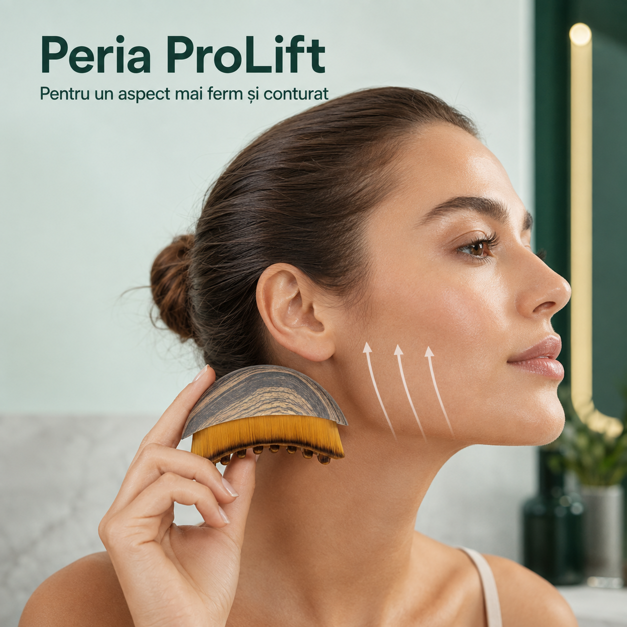 Perie ProLift + Cutie de depozitare - Masaj, drenaj și contur facial într-un singur ritual